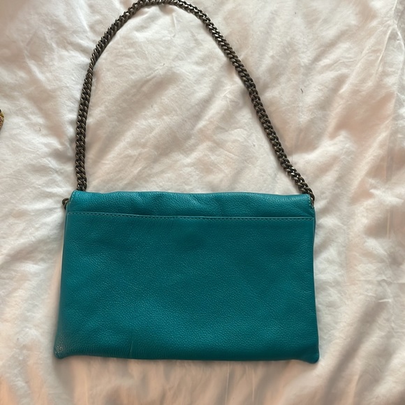 J. CREW  Turquoise Envelope Bag Clutch - Picture 2 of 7
